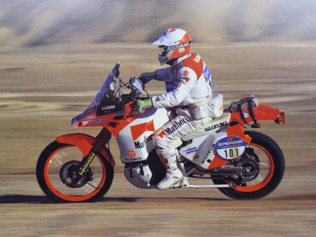 1988 - Gaston Rahier - Suzuki DR-Z nyergében Párizs-Dakaron